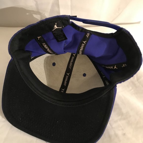 Jordan Jump Man Adjustable Snap Backing Purple/Black Flat Bill Athletic Hat - Picture 6 of 6